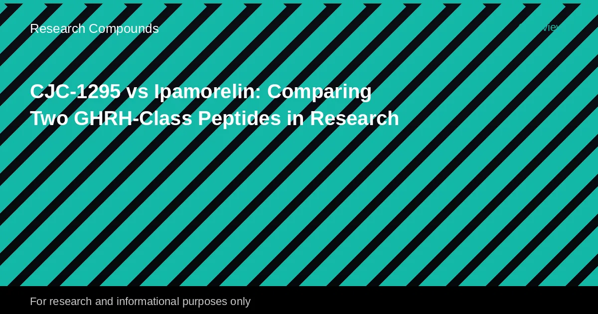 Side-by-side molecular structure diagrams of CJC-1295 and Ipamorelin peptides on a clean laboratory background