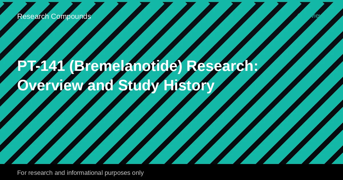 Molecular diagram of the bremelanotide peptide structure alongside a timeline of key research milestones from the 1980s to present